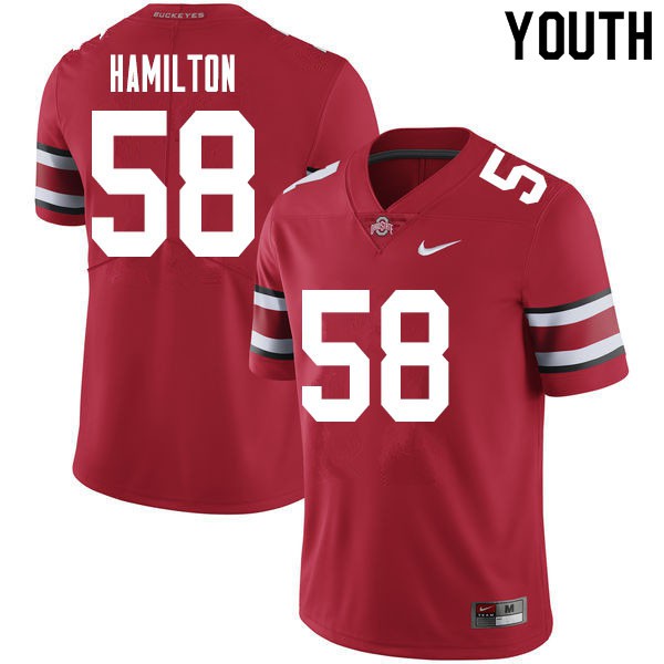 Ohio State Buckeyes #58 Ty Hamilton Youth College Jersey Red